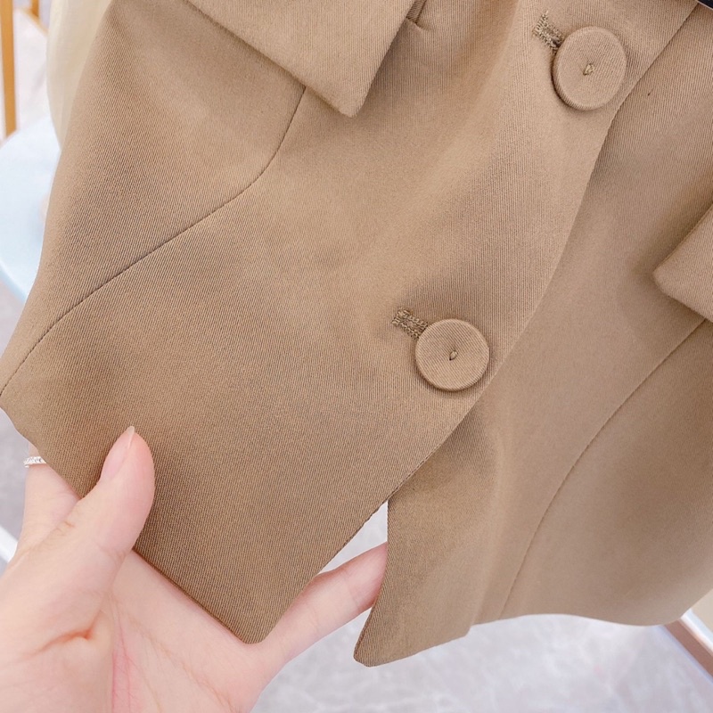 Set áo sơ mi voan và vest kèm đai cho bé, có bán rời