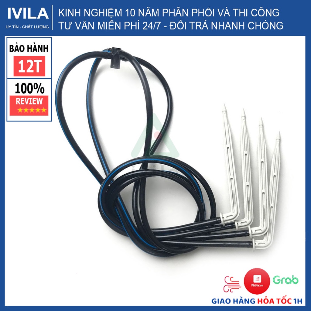 Bộ 4 que cắm nhỏ giọt mũi tên 10cm kèm dây và phụ kiện