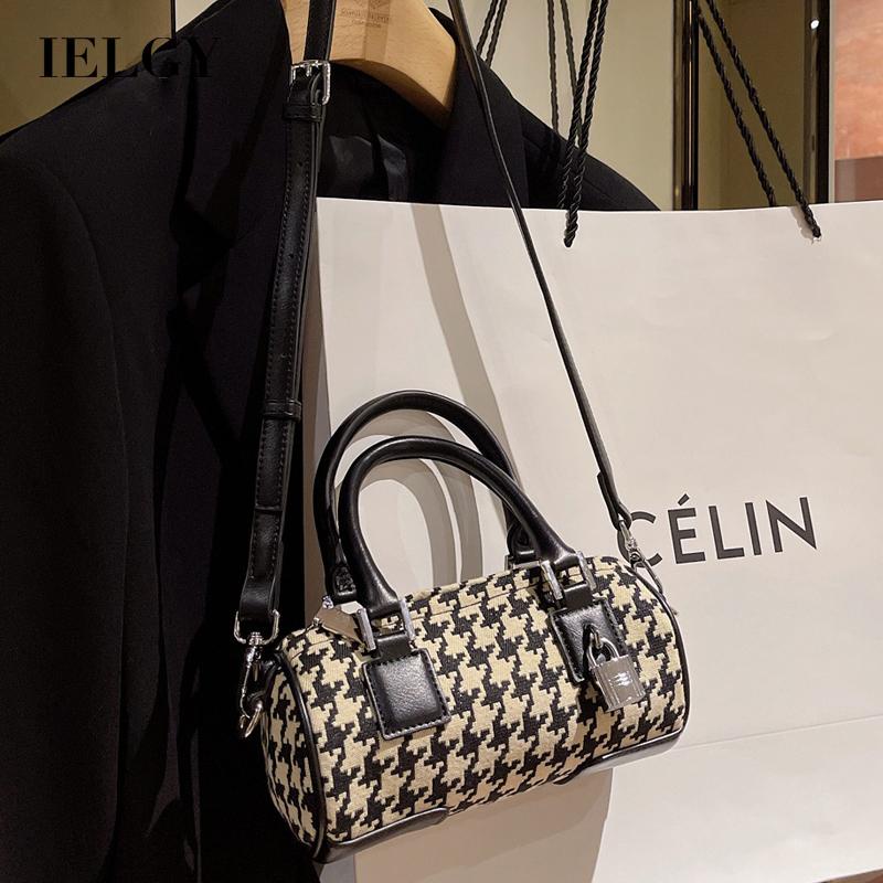 Túi đeo vai IELGY họa tiết houndstooth cao cấp dễ phối đồ cho nữ