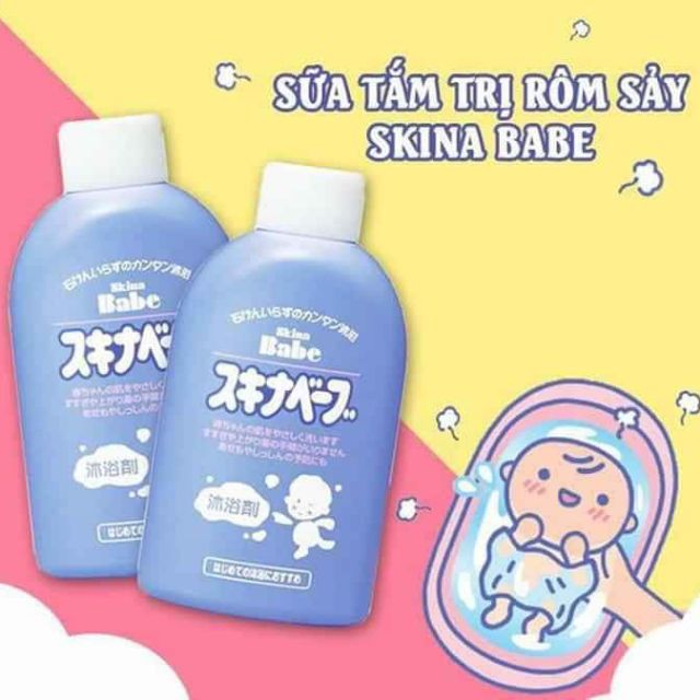 Sữa tắm trị rôm sảy Skina Babe Nhật Bản 500ml
