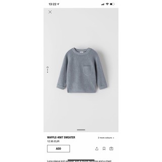 Áo len trơn Zara BT màu xanh ghi