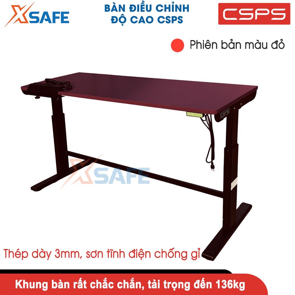 Bàn làm việc văn phòng thông minh nâng hạ độ cao bằng điện CSPS tính năng ghi nhớ độ cao, mặt bàn 167x62cm, cao 80-120cm