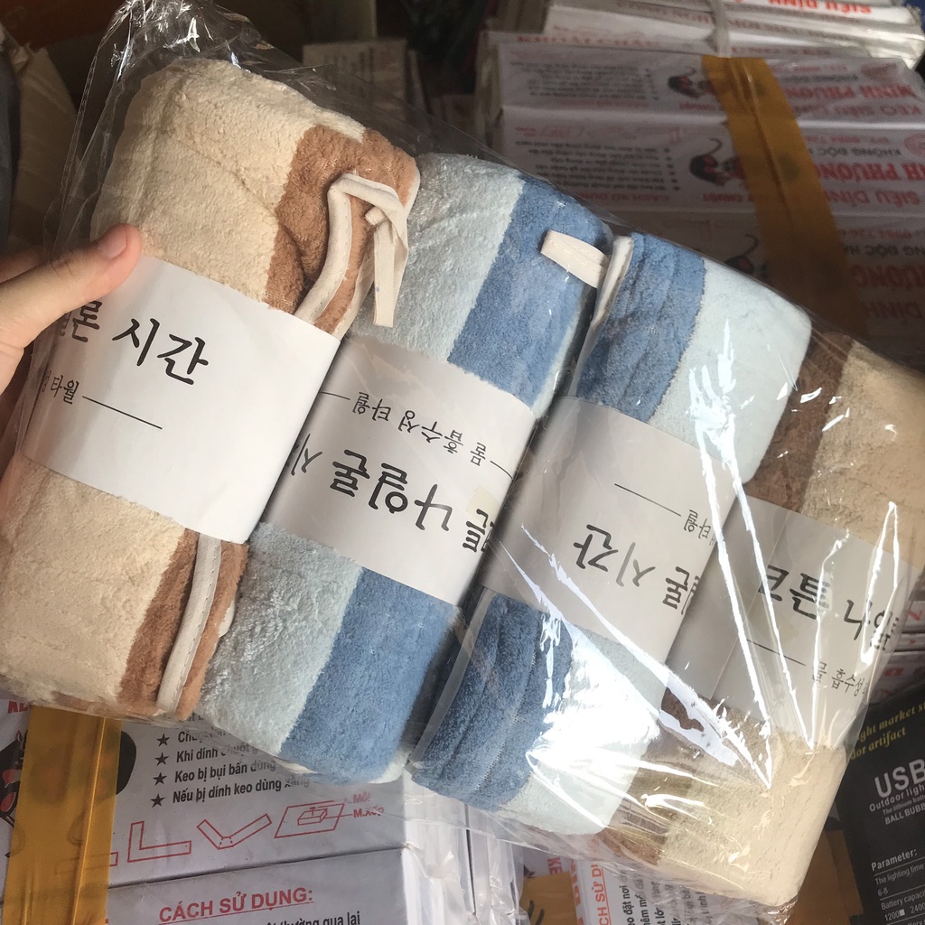 Khăn Tắm Lông Cừu  Hàn Quốc Khổ Lớn 70x140cm Siêu Thấm Chất Cotton Cao Cấp