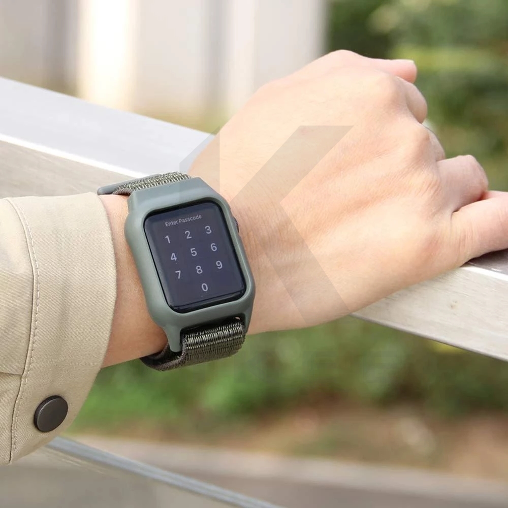 Hộp đựng đ/hồ 2 trong 1 Dây đeo nylon mềm cho đ/hồ táo ốp Dây đeo iWatch Band 38mm 40mm 42mm 44mm 24mm 22mm 20mm 18mm