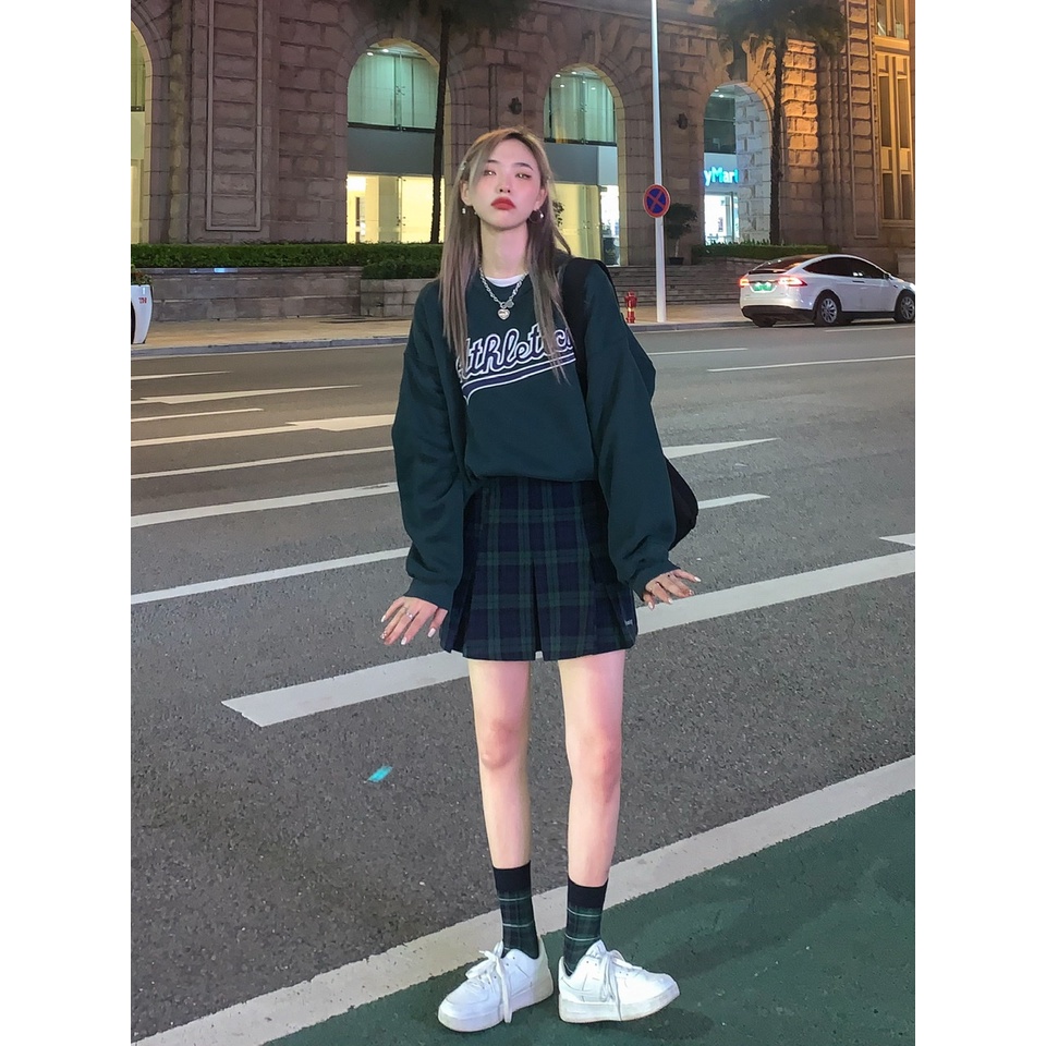 Áo sweatshirt tay dài cổ tròn in chữ thời trang