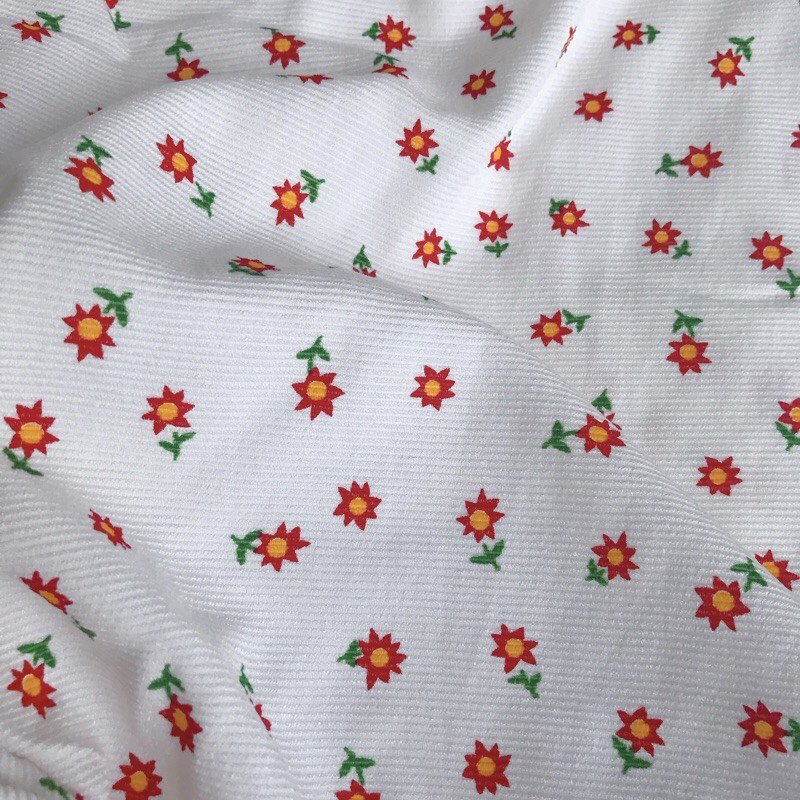 vải nhung tăm chun (len gân) hoa sao