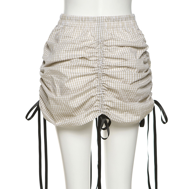 Chân Váy Lưng Cao Kiểu Dây Rút Thời Trang Đường Phố Cá Tính Cho Nữ