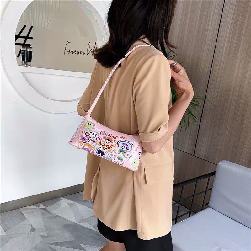 Túi đeo vai, kẹp nách hoạt hình da PU