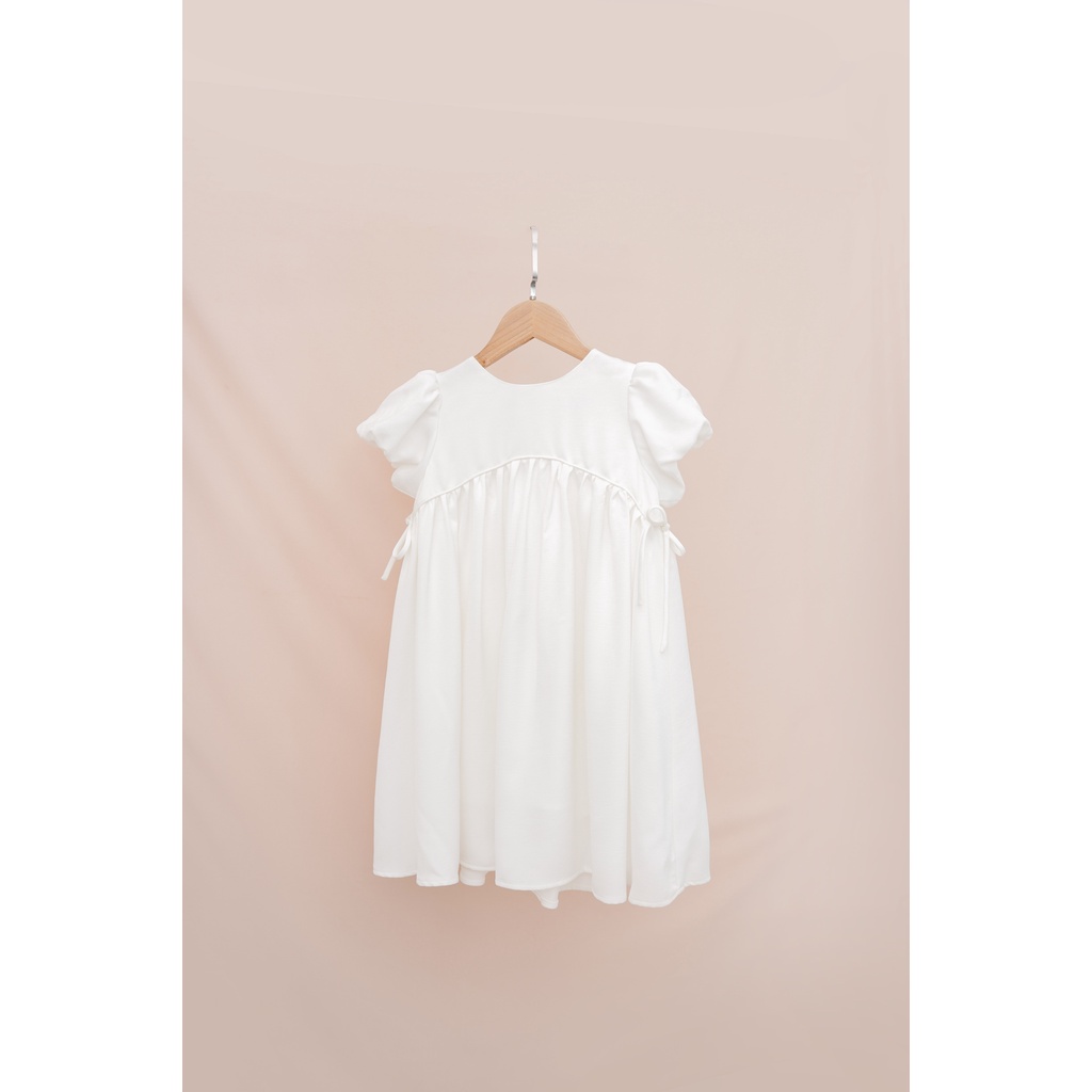 Váy thiết kế bé gái CRABIE babydoll tay bồng lụa dự tiệc xinh xắn - Silky Dress - Đỏ
