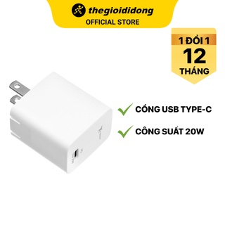 Adapter sạc type c pd 20w xmobile tc20w trắng