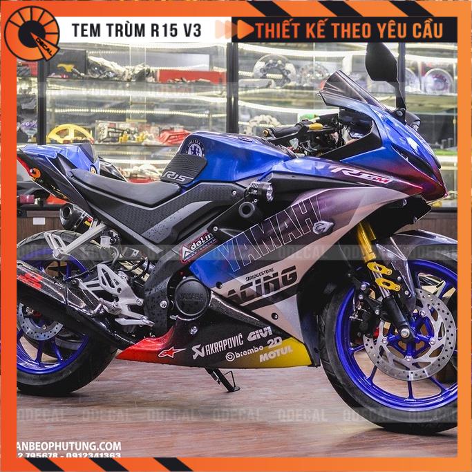 Tem trùm R15 V3 decal 3 lớp đa sắc luxury thiết kế theo yêu cầu