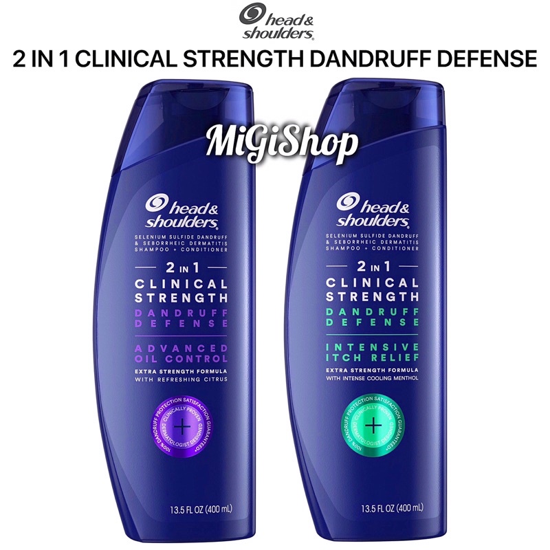 [Hàng Mỹ] Dầu Gội Ngăn Ngừa Gầu Head &amp; Shoulders 2 In 1 Clinical Strength Dandruff Defense 400ml