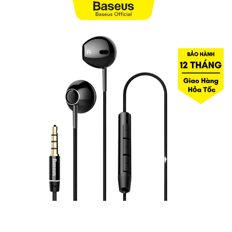 Tai nghe Baseus Encok H06 Wired Earphone| Tai nghe nhét tai cổng 3.5mm, Mic đàm thoại, Âm thanh sống động - BH 12 tháng