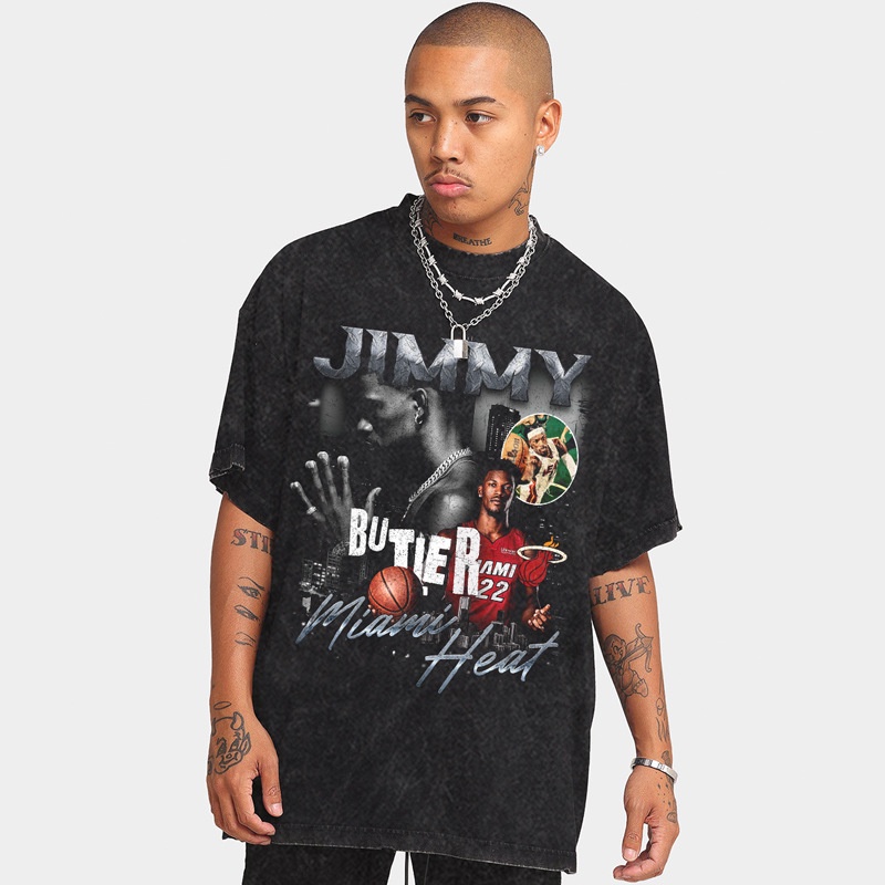 Áo Thun Thể Thao Ngắn Tay Cổ Tròn In Hình NBA Jimmy