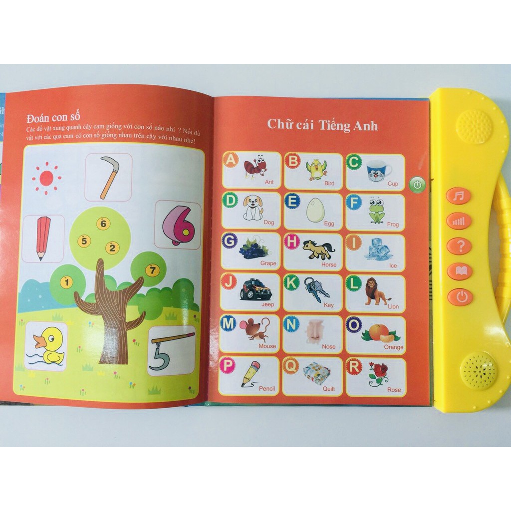 [PHIÊN BẢN PRO- NÚT TÍNH NĂNG NỔI NGOÀI] Sách Nói Điện Tử Song Ngữ Anh- Việt Giúp Trẻ Học Tốt Tiếng Anh cho bé 1-7 tuổi