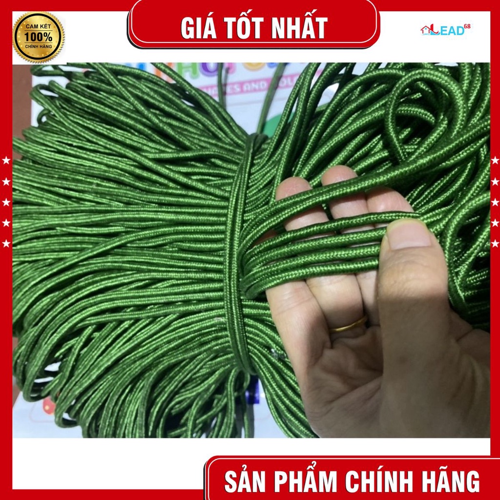 Dây dù xanh tròn 4mm buộc đồ , ràng, treo đồ.. chắc chắn