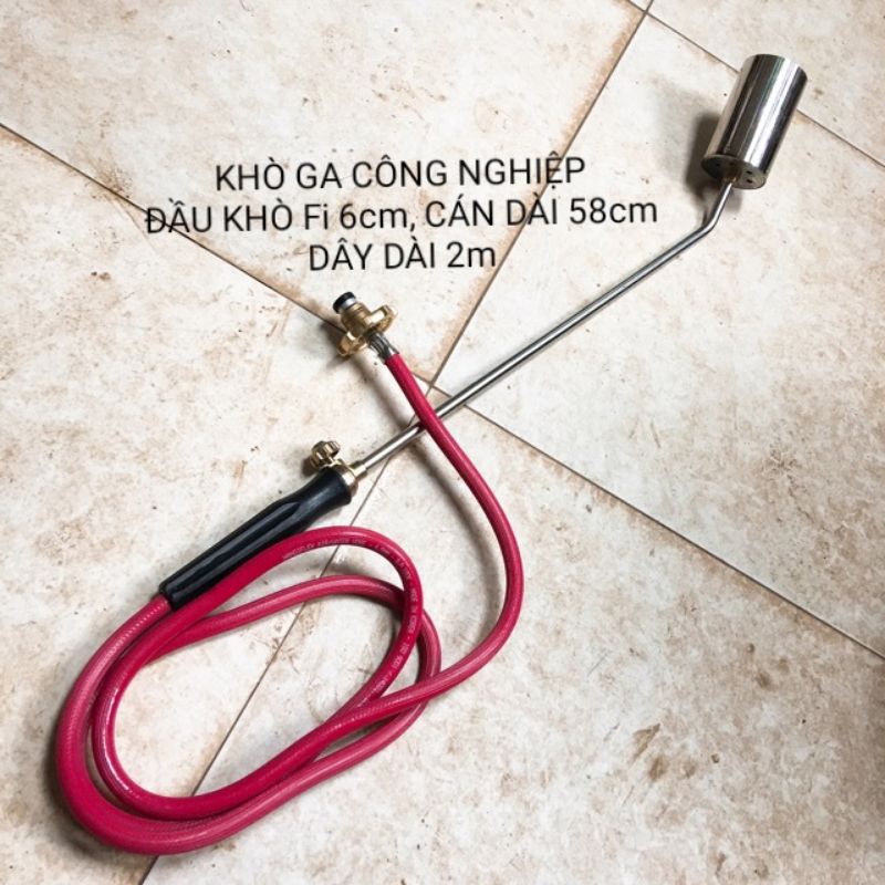 Khò ga công nghiệp đầu khò phi 6cm, cán dài 58cm, dây 2m (khò trâu, bò..)