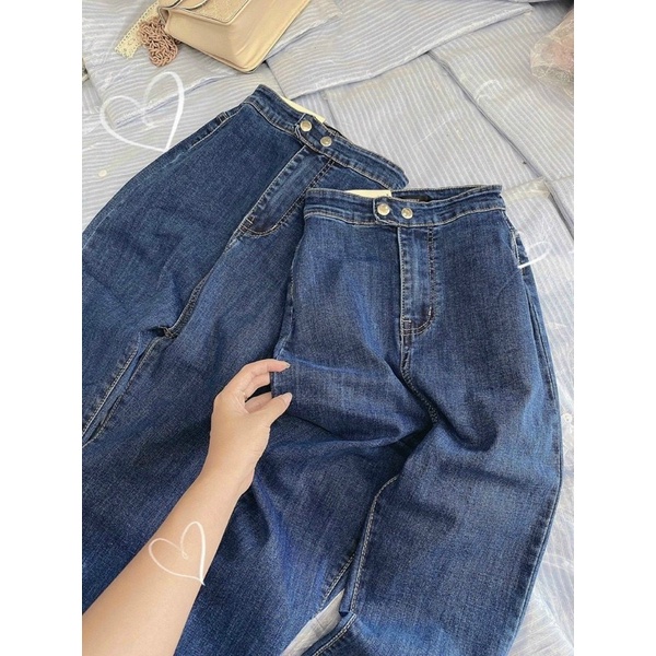 Quần bò , Quần jeans 2 khuy hotrend chất liệu co giãn nhẹ