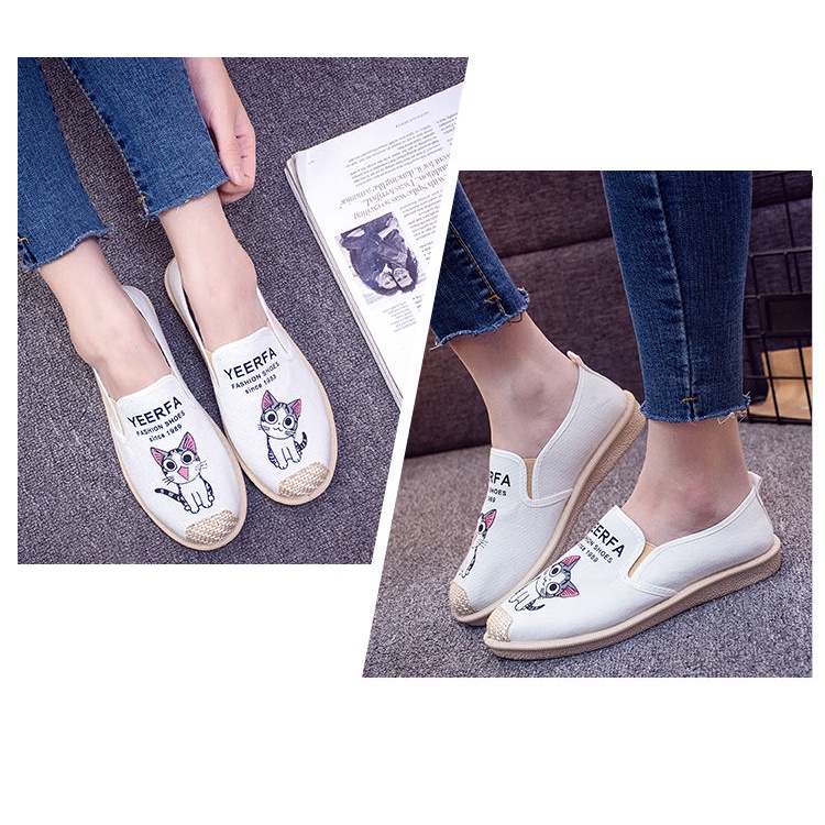 Giày Lười Vải Canvas Thoáng Khí Phong Cách Hàn Quốc Thời Trang Xuân Hè Mới