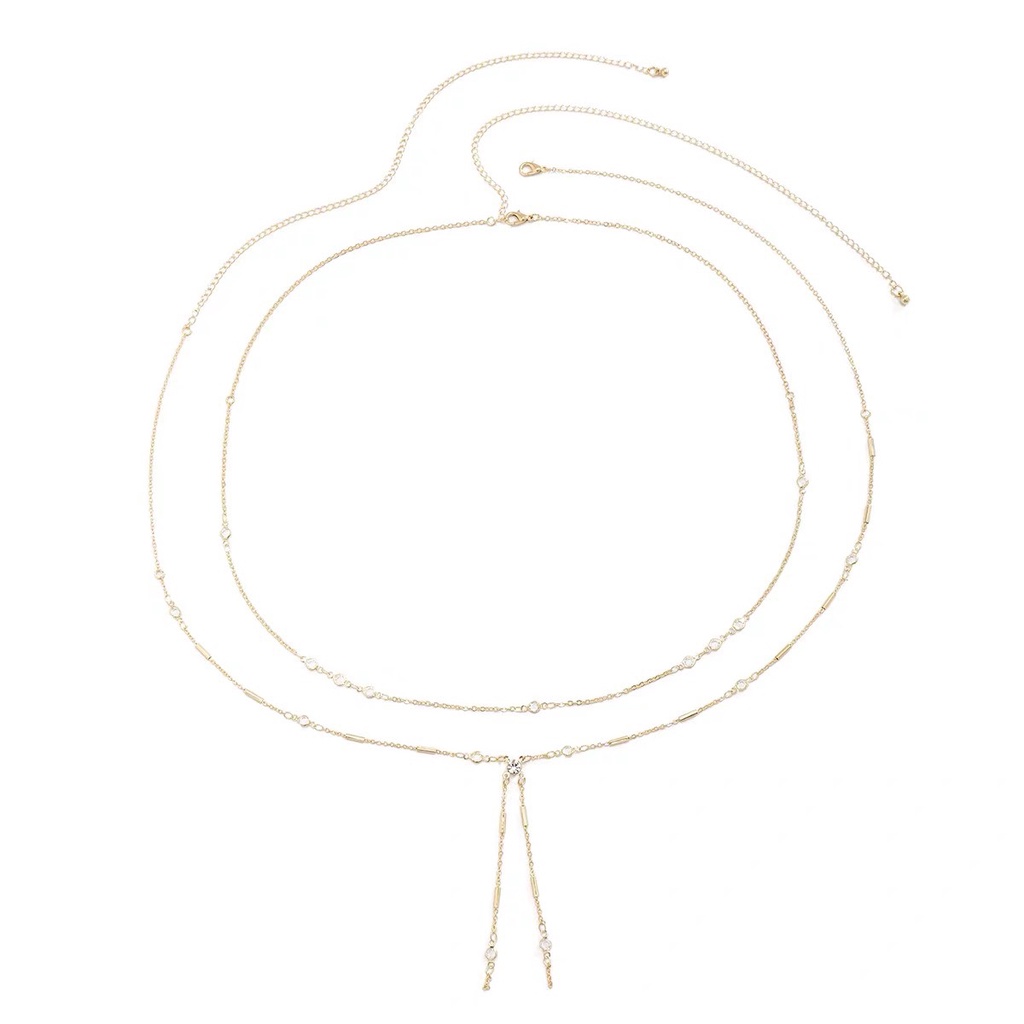 Chain thắt eo trần 2 sợi mảnh nhỏ Chain thắt eo phối croptop siu xinh