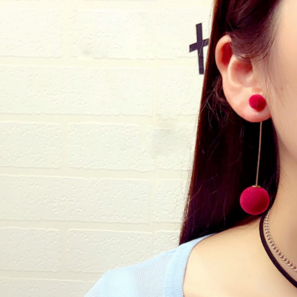 Đôi bông tai dáng rơi họa tiết bông tròn kiểu dáng thời trang cho nữ