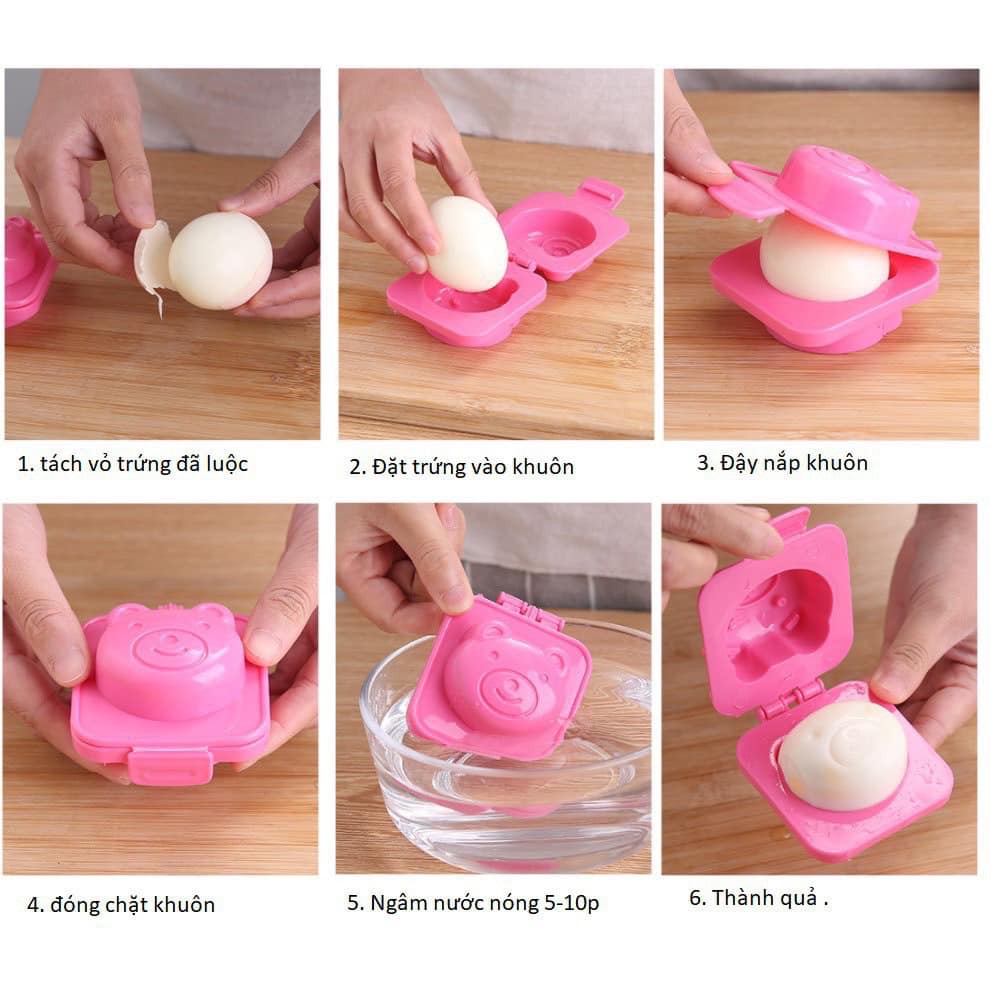 Khuôn cơm Bento làm cơm, bánh, bữa phụ cho bé ăn dặm set 6 cái, có bán lẻ, được chọn mẫu