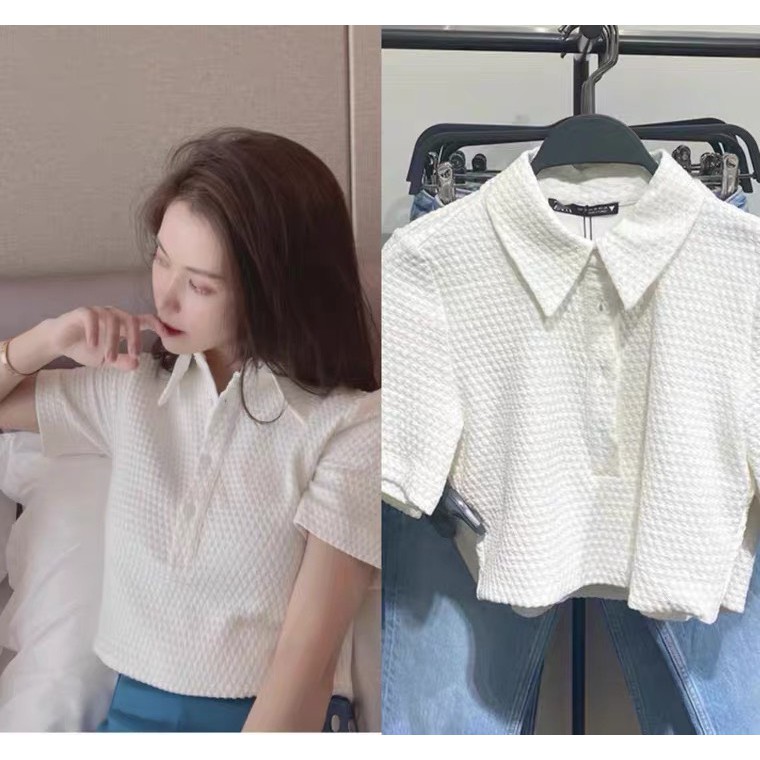 Áo polo croptop zara xuất dư siêu xịn hàng tuồn