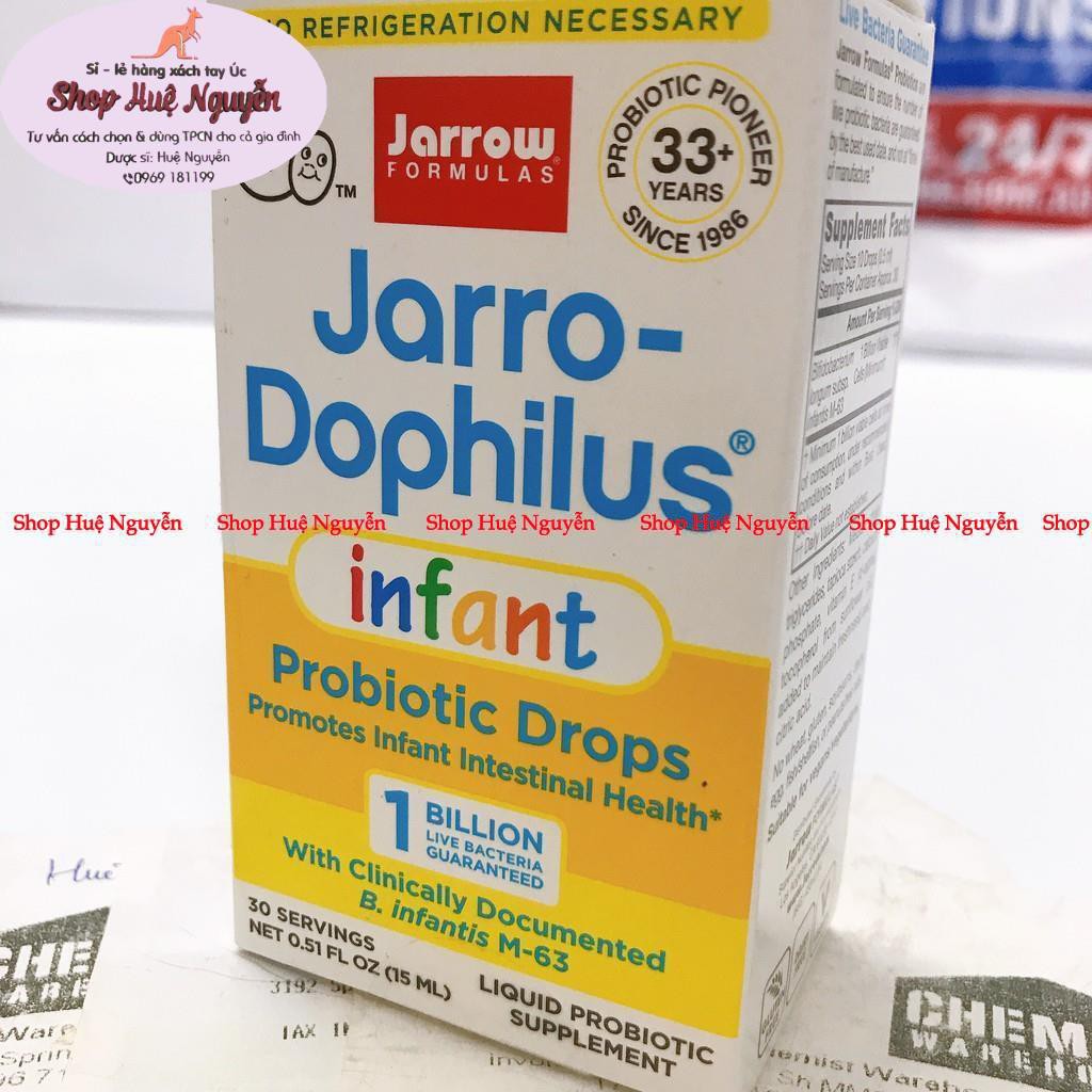 Men vi sinh đẩy đờm Jarrow Jarro Dophilus Infant, USA (15ml dạng giọt) đẩy đờm và tăng hấp thu cho trẻ sơ sinh