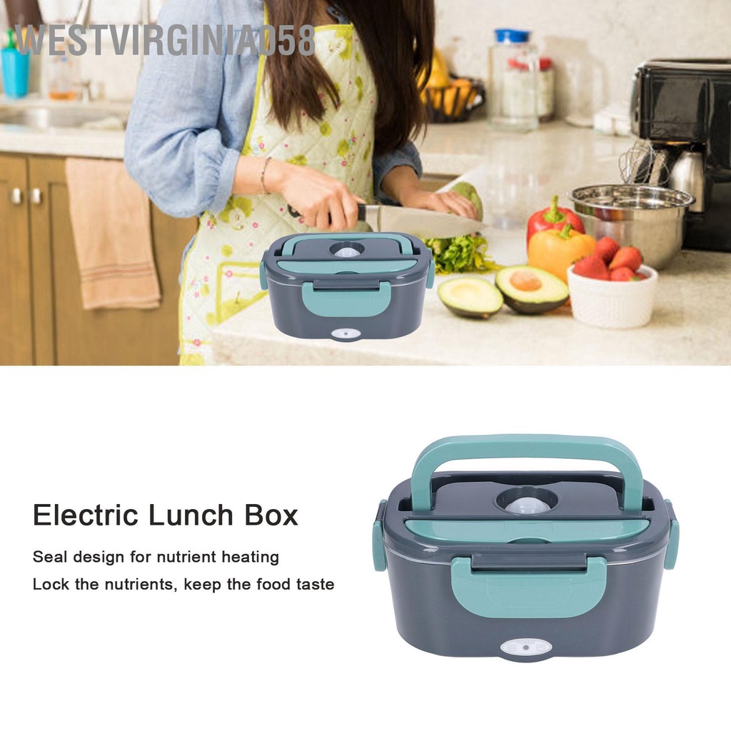 Có thể bán buôn Hộp cơm điện 2 trong 1 Xe hơi hâm nóng Thức ăn Hâm đựng đồ trưa nhiệt thức bằng thép không gỉ 304 1.5L US110V 12V 24V Westvirginia058 Hàng giao ngay