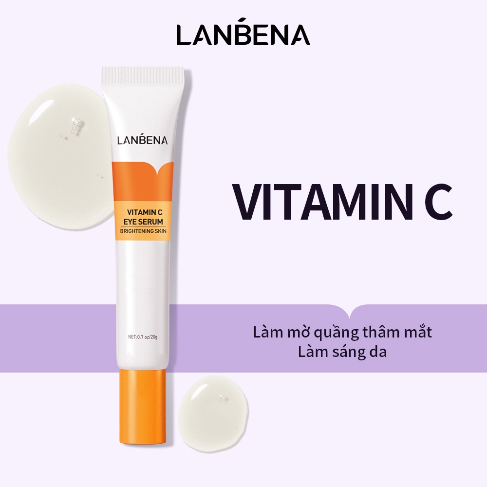 Lanbena Vitamin C Eye Serum làm sáng mờ quầng thâm Túi dưỡng trắng mắt 20g