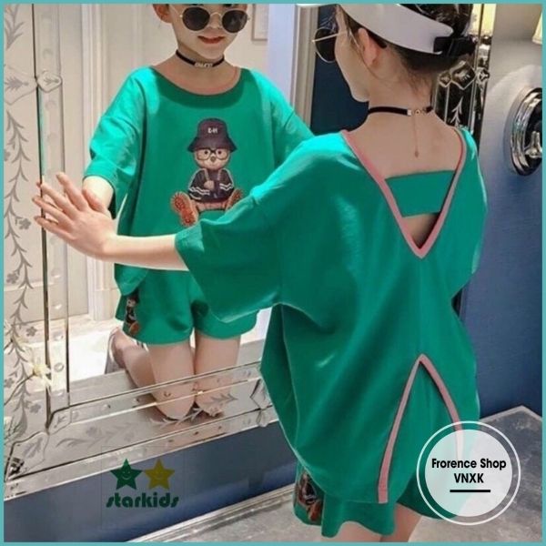 Bộ thun bé gái cực xinh 1 -12 tuổi đồ bộ trẻ em cotton co giãn 4 chiều size từ 12-40 kg