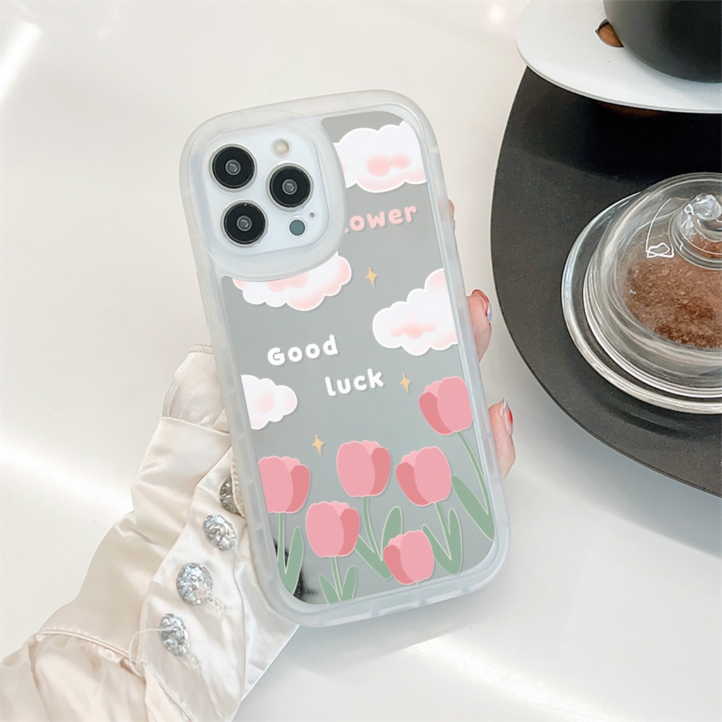 Ốp lưng iphone gương cạnh vuông hoa hồng good 6/6plus/7/7plus/8/8plus/x/xs/11/12/13/pro/max/plus/promax-Sale HOT F4-1