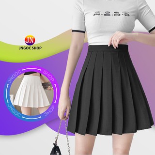 Chân váy ngắn xếp ly lưng cao xinh xắn, Chân váy xòe chữ A ngắn có quần trong chống lộ