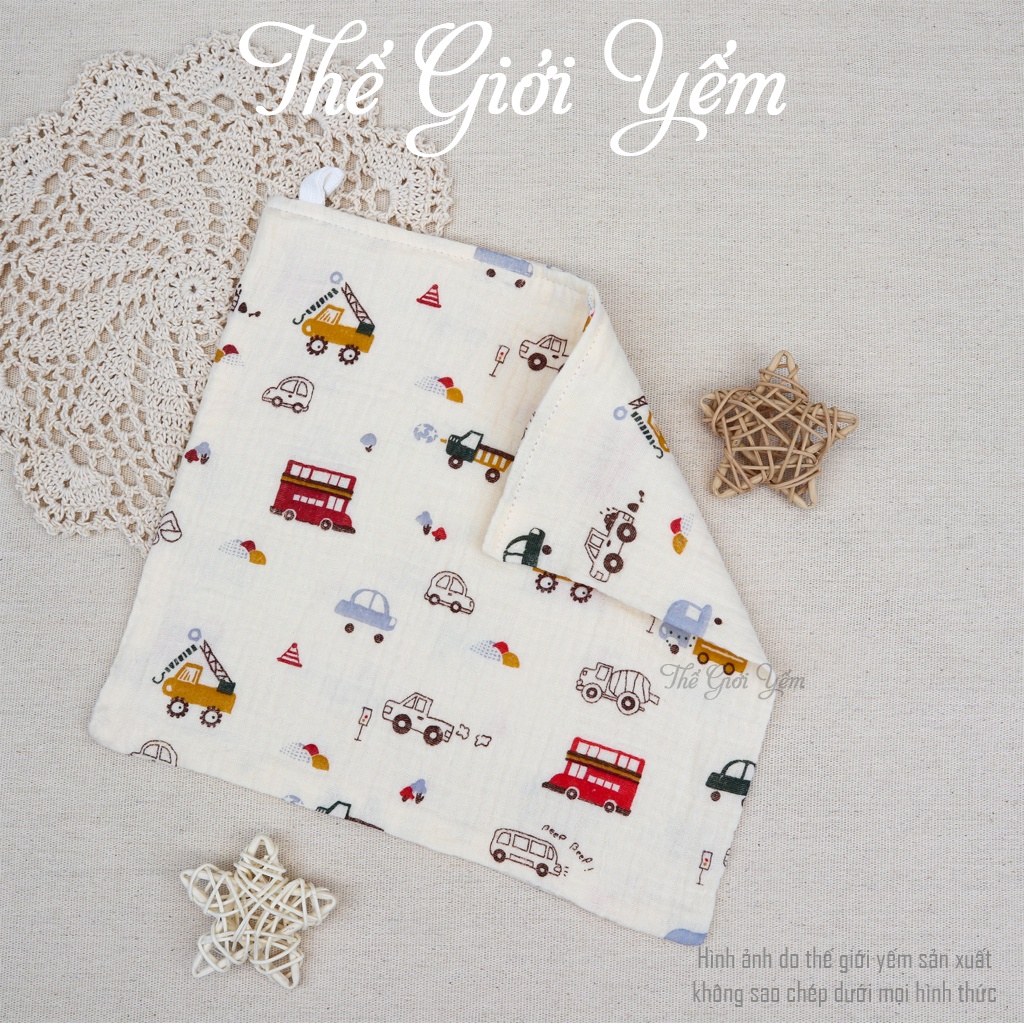 Khăn sữa cho bé khăn mặt xô 4 lớp muslin siêu mềm mịn vệ sinh lau mặt tắm rửa cho bé THẾ GIỚI YẾM