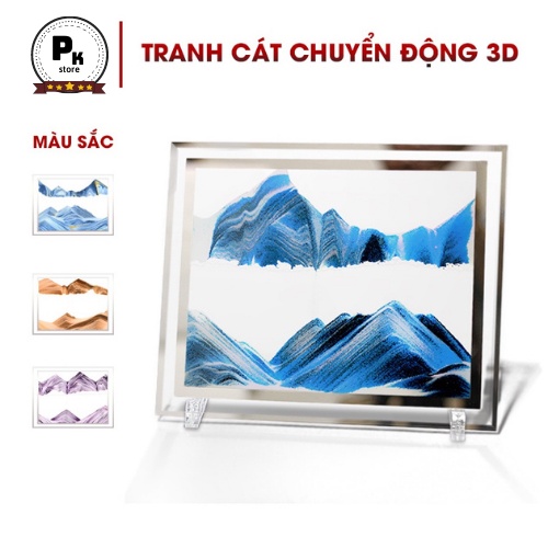 Tranh cát chuyển động 3D, tranh thủy tinh nghệ thuật trang trí để bàn decor làm việc làm quà tặng cao cấp