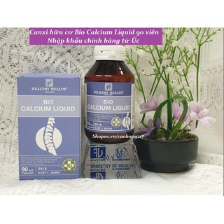 Canxi hữu cơ Bio Calcium Liquid Wealthy Health (Úc) 90 viên nhập khẩu chính hãng