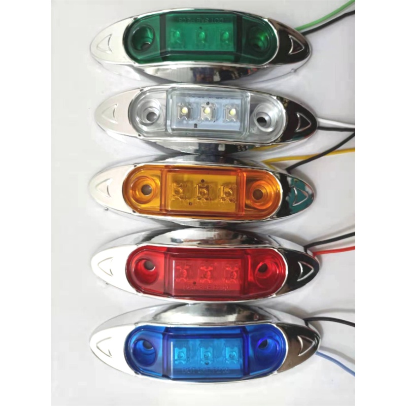 Đèn Led 3 Bóng 12/24V Màu Trắng Đỏ Cho Xe Tải