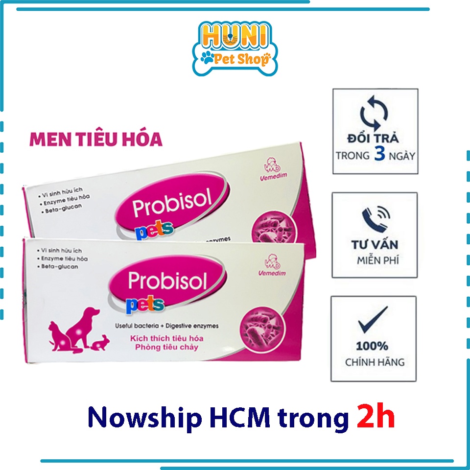 Men tiêu hóa dành cho chó mèo thỏ Men Probisol chứa lợi khuẩn phòng tiêu chảy Huni petshop