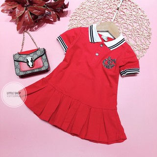 Đầm thun có cổ cho bé gái