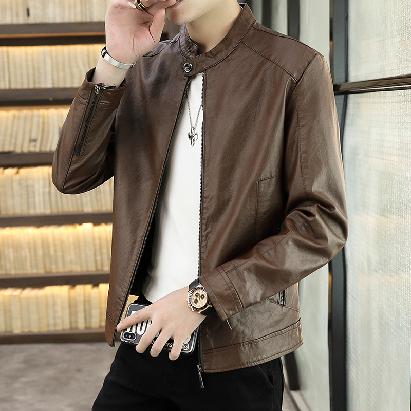 Áo khoác bomber chất liệu da thời trang nam tính