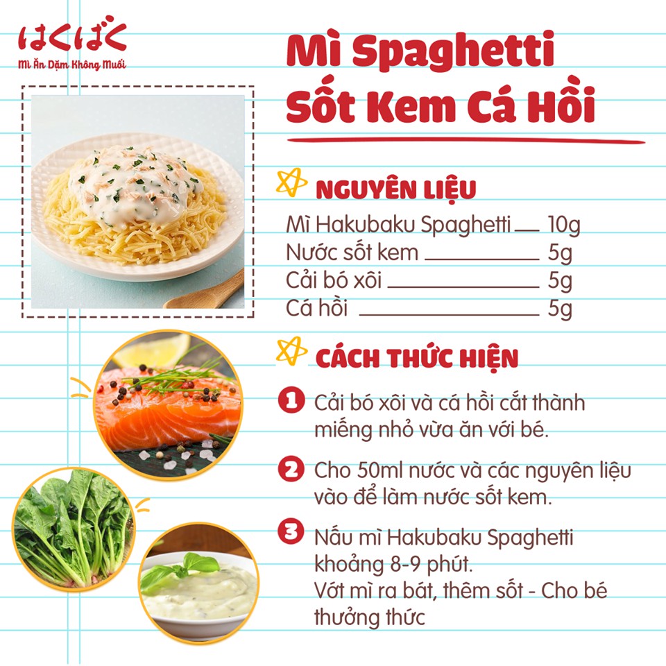 Mì ăn dặm Hakubaku Baby spaghetti cho bé từ 9 tháng chính hãng