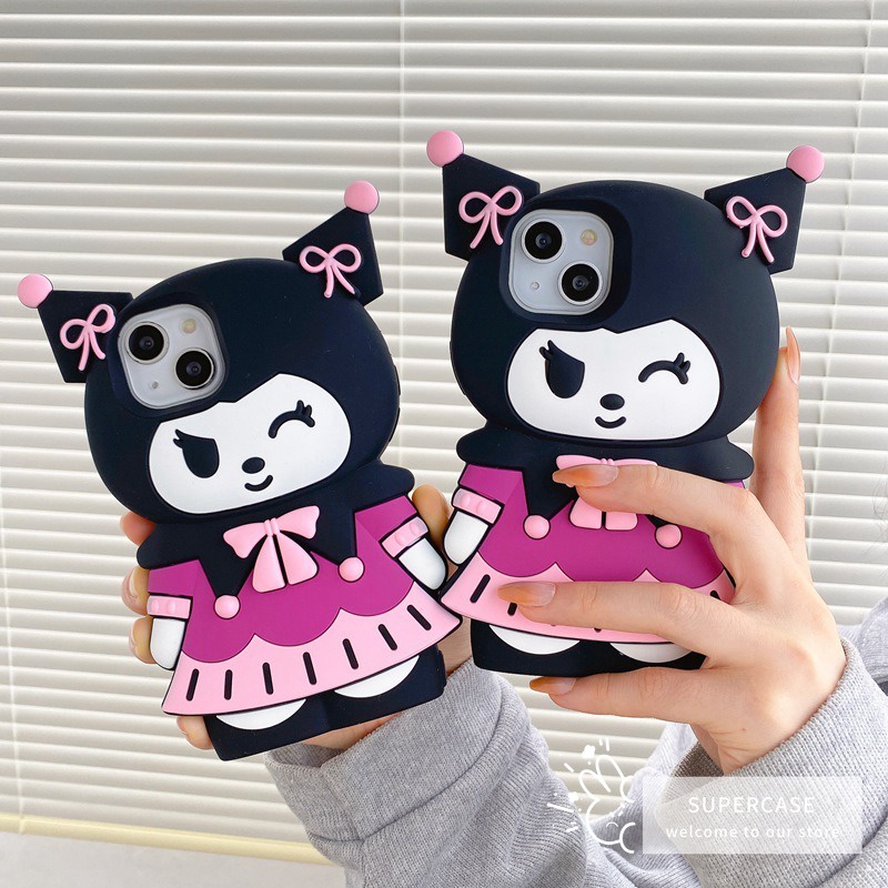 Ốp Điện Thoại Silicone Mềm Họa Tiết Kuromi Cho iPhone 13 12 11 Pro Max XR XS Max X 8 7 6 6s Plus SE 2020 2022