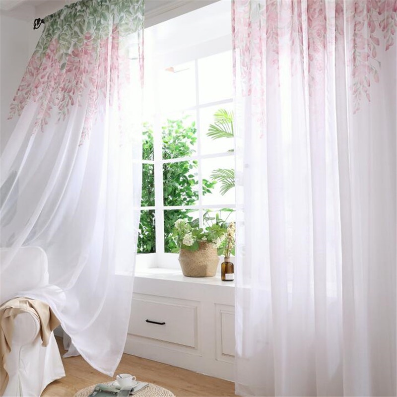 Rèm Cửa Sổ Ban Công Chống Gió Họa Tiết Hoa Wisteria