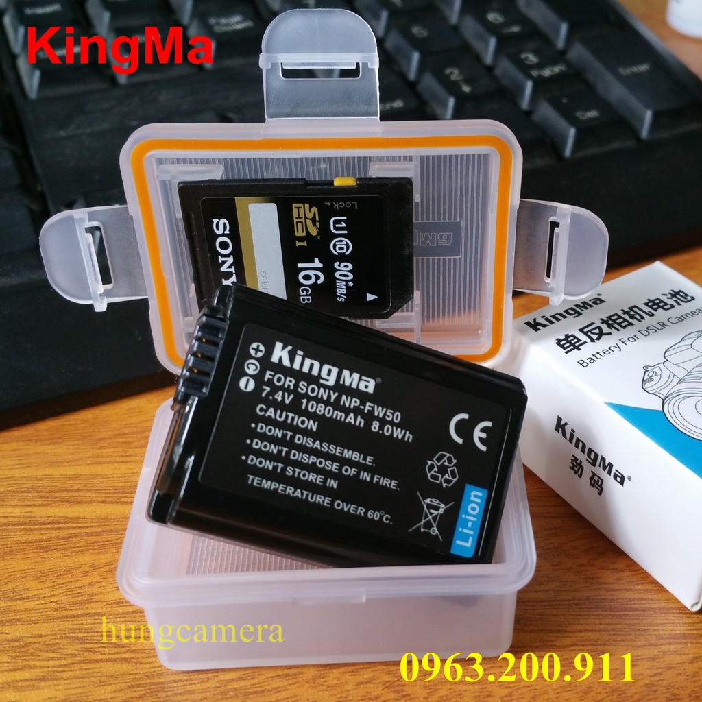 
                        Hộp đưng Pin + thẻ nhớ Sony NP-FW50 - KingMa Chính hãng
                    