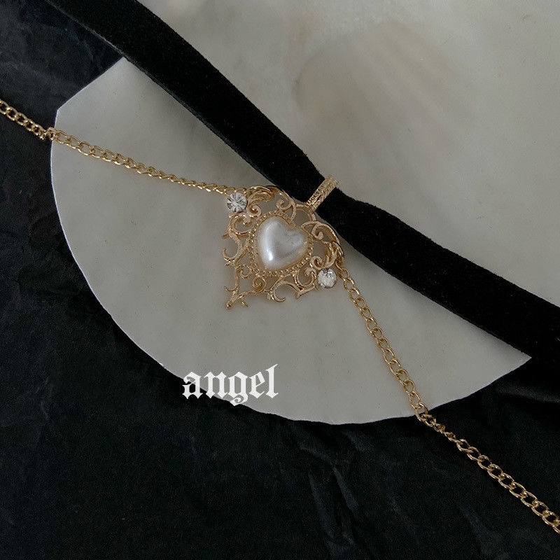 Vòng Cổ choker Vải Nhung Mặt Hình Trái Tim Thời Trang Dành Cho Nữ 22254