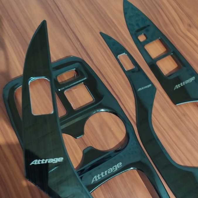 Ốp Nội Thất Xe Mitsu Attrage 2016 2017 2018 2019 2020 Mẫu Titan - Bộ 5 Chi tiết ( tặng kèm keo tăng dính)