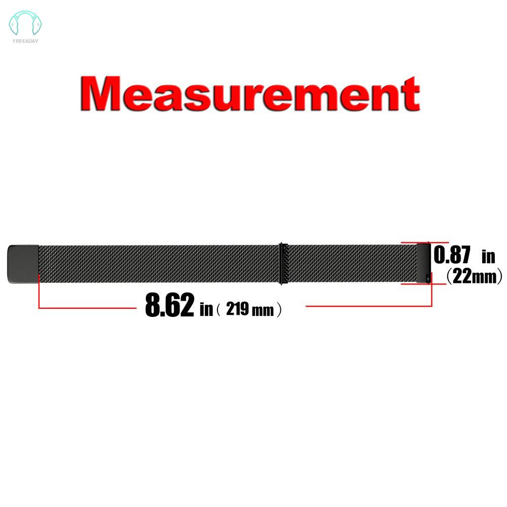 22mm Watchband Stainless Steel Mesh Watch Band Strap Wristband Replacement Compatible with HUAWEI WATCH GT 2 46mm / HONOR