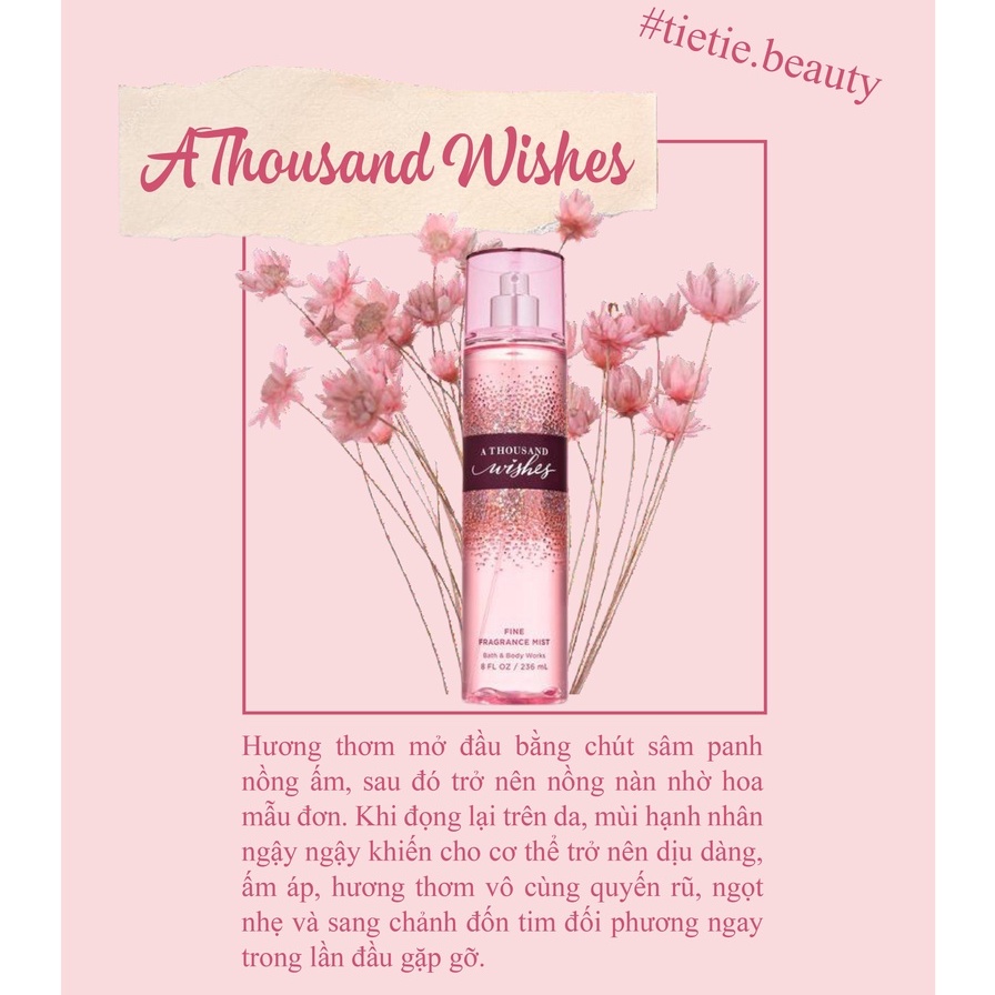 AUTH Xịt Thơm Body Mist A Thousand Wishes