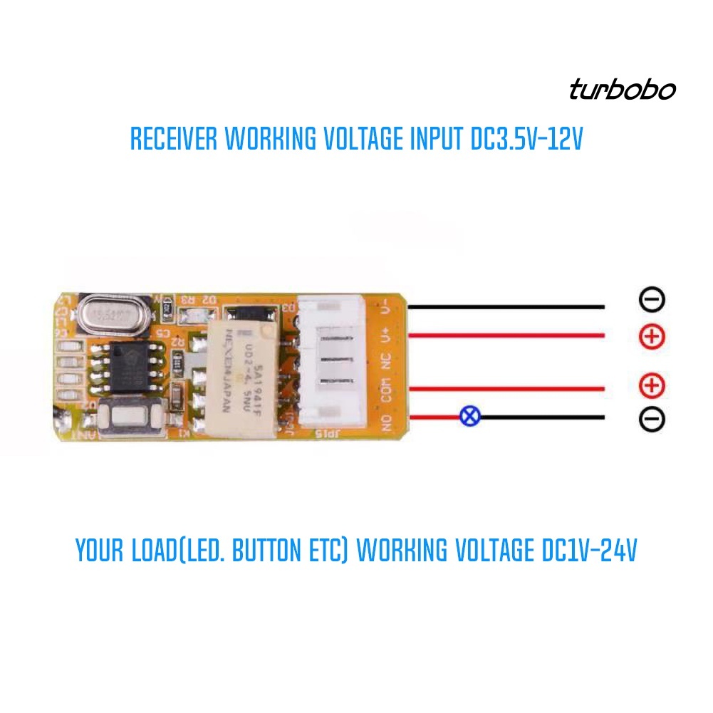 Bộ Nhận Tín Hiệu Điều Khiển Từ Xa Turbobo DC 5V 9V 12V 1 Kênh Cho Đèn LED