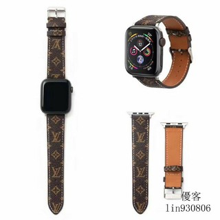 Dây đeo da họa tiết LV cho Apple Watch size 38mm, 40mm, 42mm, 44mm siêu Sang